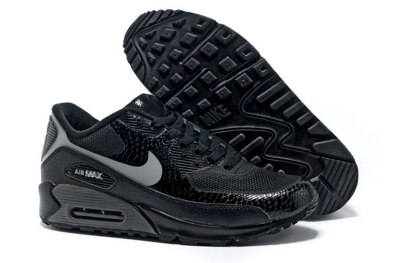 Air Max 90 Hyperfuse Fourrure Chaussures Hommes Noir Gris